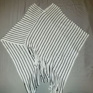 Black & White Striped Poncho